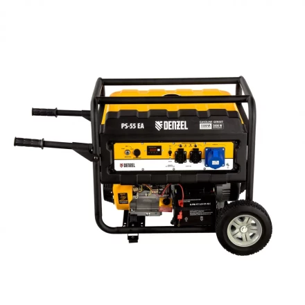 Генератор бензиновый PS 55 EA, 5.5 кВт, 230 В, 25 л, коннектор автоматики 5 PIN, электростартер Denzel 9468743 купить в Тюмени