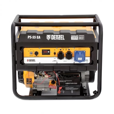 Генератор бензиновый PS 55 EA, 5.5 кВт, 230 В, 25 л, коннектор автоматики 5 PIN, электростартер Denzel 9468743 купить в Тюмени