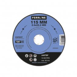 Круг отрезной по металлу FerrLine Expert 115 х 2,5 х 22,2 мм A46TBF