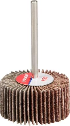 Круг шлифовальный ЗУБР &quot;МАСТЕР&quot; веерный лепестковый, на шпильке, тип КЛО, зерно-электрокорунд нормальный, P80, 15х30мм 36600-080 купить в Тюмени