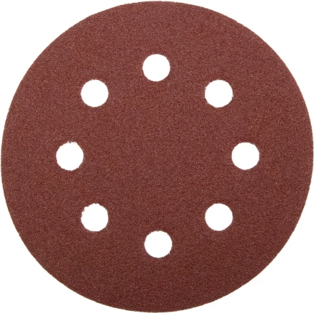Круг шлифовальный ЗУБР &quot;МАСТЕР&quot; универсальный, из абразивной бумаги на велкро основе, 8 отверстий, Р80, 115мм, 5шт 35560-115-080 купить в Тюмени