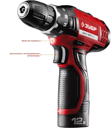 Дрель-шуруповерт 2 АКБ ДШЛ-122-1 КН серия МАСТЕР купить в Тюмени