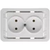 Розетка СВЕТОЗАР &quot;ГАММА&quot; двойная, цвет белый, 16А/~250В SV-54102-W купить в Тюмени