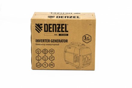Генератор инверторный GT-2200iS, 2.2 кВт, 230 В, бак 4 л, закрытый корпус, ручной старт Denzel 94702 купить в Тюмени