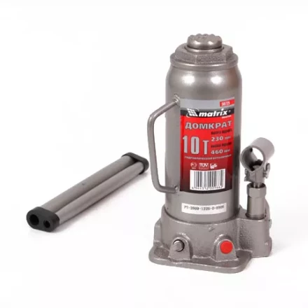 Домкрат гидравлический бутылочный 10 т h подъема 230–460 мм  MATRIX MASTER 50725 купить в Тюмени