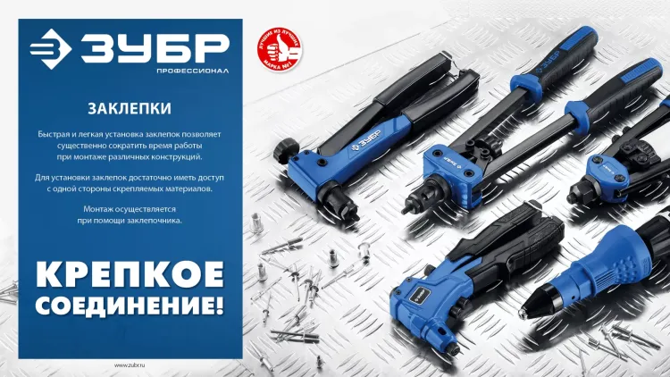 ЗУБР 6.4 x 10 мм, 250 шт, стальные заклепки, Профессионал (31312-64-10) купить в Тюмени