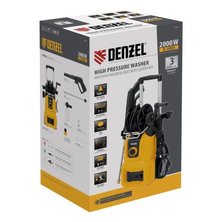 Моечная машина высокого давления R-180iD, 2000 Вт, 180 бар, 420 л/ч, асинх. двиг., бараб.// Denzel купить в Тюмени