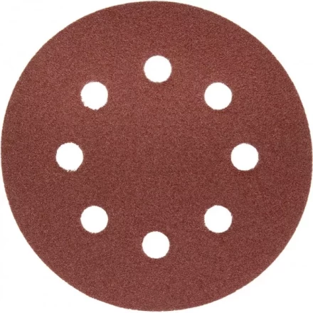 Круг шлифовальный ЗУБР &quot;МАСТЕР&quot; универсальный, из абразивной бумаги на велкро основе, 8 отверстий, Р80, 125мм, 5шт 35562-125-080 купить в Тюмени