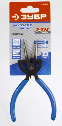 Тонкогубцы ЗУБР &quot;ПРОФЕССИОНАЛ&quot;, хромоникелевая сталь, обливные рукоятки, 140мм 22175-3-14 купить в Тюмени