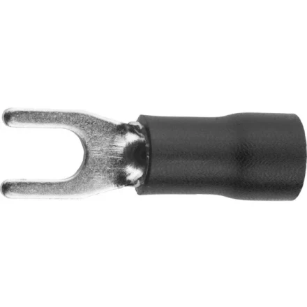 Наконечник СВЕТОЗАР для кабеля, изолированный, с вилкой, черный, вн. d 4,3мм, под болт 6мм, провод 2,5-4мм2, 37А, 10шт 49420-40 купить в Тюмени