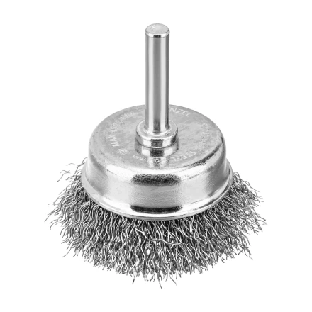 Набор щеток для дрели, 1 Плоская 50мм, 2 Чашки 25-50мм, шпилька, нерж. вит. проволока Denzel 74491 купить в Тюмени