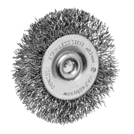 Набор щеток для дрели, 1 Плоская 50мм, 2 Чашки 25-50мм, шпилька, нерж. вит. проволока Denzel 74491 купить в Тюмени