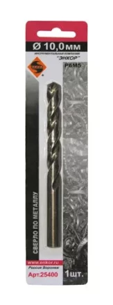Сверло для металла Р6М5 Ф10,0 мм блистер Энкор 25400 купить в Тюмени