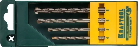 Набор KRAFTOOL "EXPERT" Сверла по керамограниту, цилиндрический хвостовик, в боксе, 4шт 29170-H4 купить в Тюмени