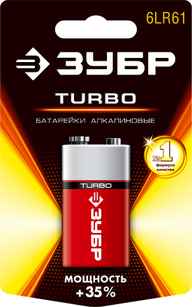 Батарейки TURBO алкалиновые 6LR61(крона) 9 В серия Без серии купить в Тюмени