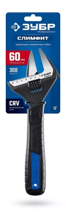 ЗУБР СлимФит, 300 / 60 мм, разводной ключ, ПРОФЕССИОНАЛ (27245-30) купить в Тюмени