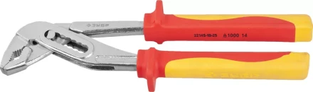 Клещи ЗУБР &quot;ПРОФЕССИОНАЛ&quot; &quot;ПРОФИЭЛЕКТРИК&quot;, диэлектрические, переставные, двухкомп рукоятка, до ~1000В, 250мм 22145-10-25 купить в Тюмени