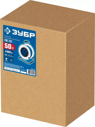 ЗУБР ПВС-325, ПВС, 3 x 2.5 мм2, 50 м, 4000 Вт, IP44, силовой удлинитель на стальной катушке, Профессионал (55102-50) купить в Тюмени