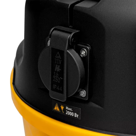 Пылесос строительный RVC20, 1400 Вт, бак 20 л, шланг 3 м, розетка с автосинхр. Denzel 28202 купить в Тюмени