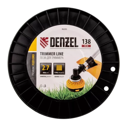 Леска для триммера квадрат Denzel, 2,7м х 138м, на DIN катушке FLEX CORD, 96293 купить в Тюмени