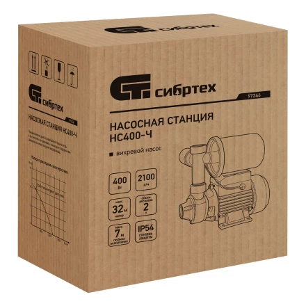 Насосная станция Сибртех НС400-Ч, 400 Вт, напор 32 м, 2100 л/ч, ресивер 2 л 97246 купить в Тюмени