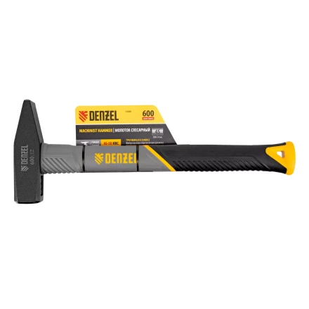 Молоток слесарный, 600 г Denzel, кованый, фибергласовая рукоятка c TPR покрытием, 10486 купить в Тюмени