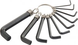 Набор ключей шестигранных имбусовых HEX 1.5–10 мм CrV 10шт. оксидированные на кольце SPARTA