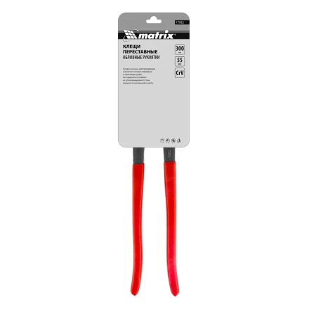 Клещи переставные Matrix 300 мм, хром-ванадий, обливные рукоятки 17922 купить в Тюмени