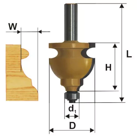 Фреза кромочная фигурная Ф445Х286 мм хвостовик 12 мм 46411 купить в Тюмени