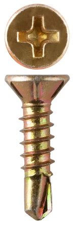 Саморезы ЗУБР &quot;МАСТЕР&quot; со сверлом для оконного профиля, жёлтопассивированные, 3.9x16мм, 1000шт 4-300231-39-016 купить в Тюмени