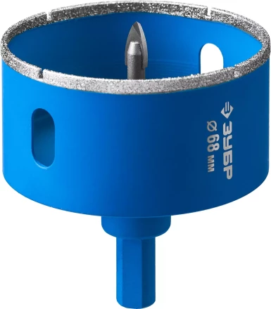 Коронка ЗУБР алмазная в сборе по кафелю, керамике с центрирующим сверлом и имбусовым ключом, зерно 60, 68мм 29850-68 купить в Тюмени