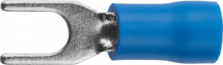Наконечник СВЕТОЗАР для кабеля,изолированный,с вилкой,синий, вн. d 4,3мм,под болт 6мм,провод 1,5-2,5мм2, 27А,10шт 49420-25 купить в Тюмени