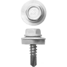 Саморезы СКМ кровельные, RAL 9003 белый, 19 x 5.5 мм, 500 шт, для металлических конструкций, ЗУБР 4-300315-55-019-9003