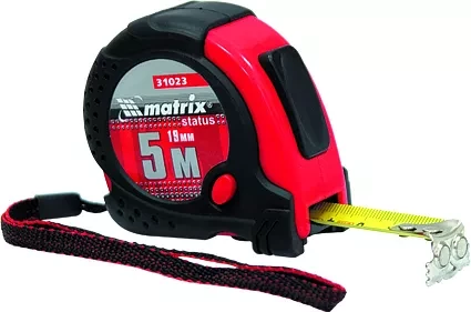 Рулетка Status magnet fixation 5 м х 19 мм обрезиненный корпус зацеп с магнитом  MATRIX 31023 купить в Тюмени