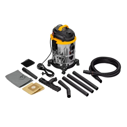 Пылесос строительный Denzel 28201 SVC15, 1200 Вт, бак 15 л, шланг 2 м купить в Тюмени