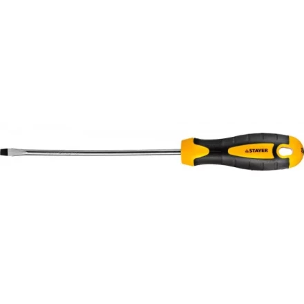 Отвертка STAYER &quot;MASTER&quot; &quot;ТECHNO&quot;, двухкомпонентная рукоятка, магнитный наконечник, Cr-V, SL5,0x150мм 2507-05-15_z02 купить в Тюмени
