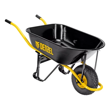 Тачка строительная Denzel 689965, усиленная, объем 130 л, 230 кг, колесо 15х6.00-6 купить в Тюмени