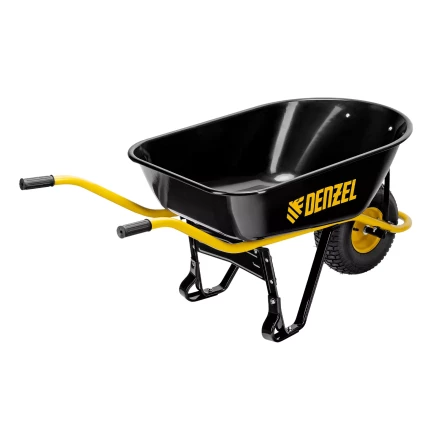 Тачка строительная Denzel 689965, усиленная, объем 130 л, 230 кг, колесо 15х6.00-6 купить в Тюмени