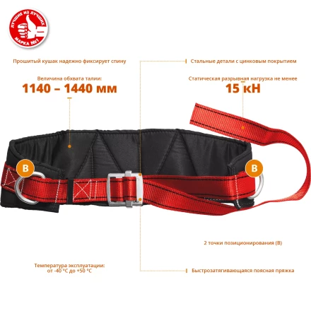 Удерживающая привязь 2 точки крепления серия Без серии 11582 купить в Тюмени