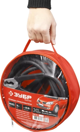 Пусковые провода ЗУБР &quot;МАСТЕР&quot;, 400А, 3м, морозостойкие, в сумке 59330-400-3 купить в Тюмени