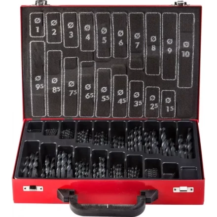 Набор ЗУБР &quot;ТЕХНИК&quot;: Свёрла по металлу парооксидированных, быстрорежущая сталь, в мет. боксе, 1-10мм, шаг-0,5, 170 предм. 4-29605-H170-M купить в Тюмени