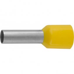 Наконечник СВЕТОЗАР штыревой, изолированный, для многожильного кабеля, желтый, 6,0 мм2, 10шт 49400-60