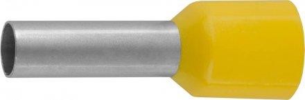 Наконечник СВЕТОЗАР штыревой, изолированный, для многожильного кабеля, желтый, 6,0 мм2, 10шт 49400-60 купить в Тюмени