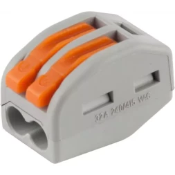 Клемма СВЕТОЗАР соединительная, разъемная, 2-х проводная, 400В, 32А, 0,5-2,5мм2/0,5-4мм2, 2шт 49190-2