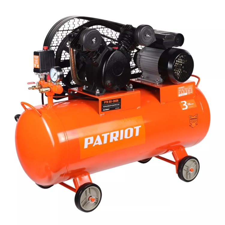 Компрессор масляный поршневой ременной PATRIOT PTR 80/260A купить в Тюмени