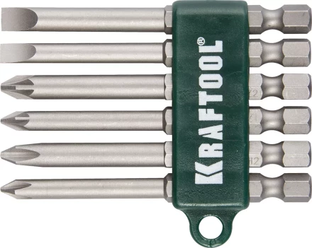 Набор KRAFTOOL Биты хвостовик E 1/4&quot;, Cr-V, 75мм, 6 предметов 26061-H6 купить в Тюмени