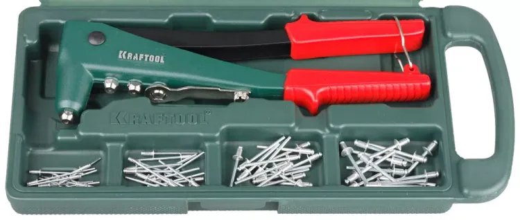 Заклепочник, KRAFTOOL "NX-3" 31170-H6, литой корпус, d=2,4-4,8 мм - Al и сталь; d=2,4-4,0 - нерж сталь, в боксе, с набором заклепок 31170-H6 купить в Тюмени