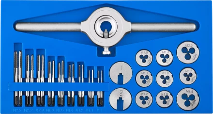Набор метчиков и плашек малых размеров 31 предмет серия ПРОФЕССИОНАЛ купить в Тюмени