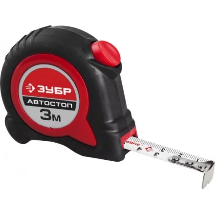 Рулетка ЗУБР &quot;МАСТЕР&quot;, двухкомпонентный корпус, автостоп, 3м/16мм 34052-03-16 купить в Тюмени