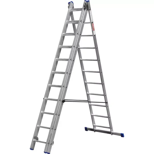 Лестница ЗУБР универсальная, трехсекционная со стабилизатором, 11 ступеней 38831-11 купить в Тюмени